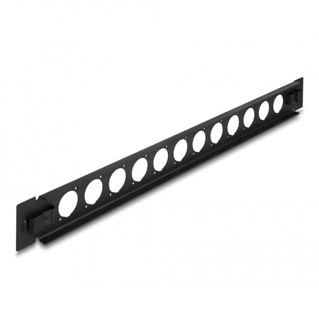 Delock 19 inch patch panel | voor 12 D-type modules | 1U | toolfree | zwart