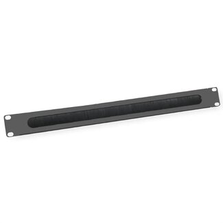 InLine 19 inch doorvoerpaneel met borstel | 1U | zwart