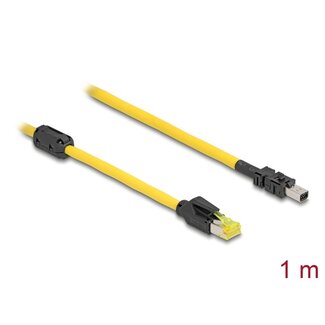 DeLOCK Delock Cable RJ45 plug Cat.6 to Mini I/O 8 pin D-shape type 2 plug 1 m yellow