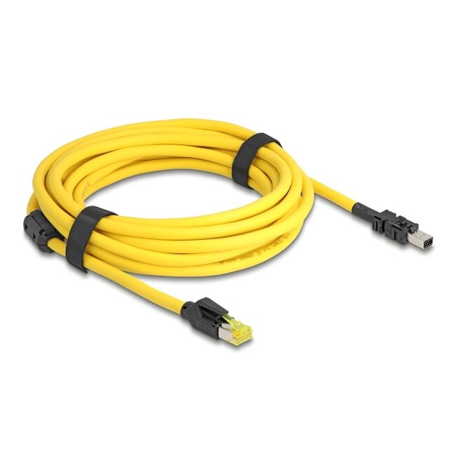 Delock Cable RJ45 plug Cat.6 to Mini I/O 8 pin D-shape type 2 plug 5 m yellow