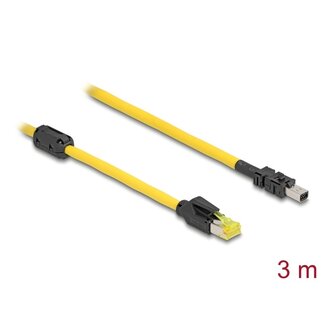 DeLOCK Delock Cable RJ45 plug Cat.6 to Mini I/O 8 pin D-shape type 2 plug 3 m yellow