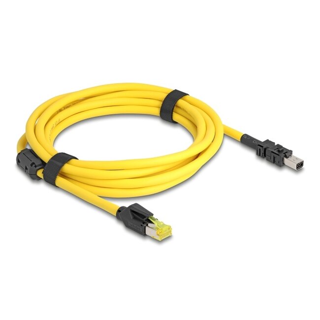 Delock Cable RJ45 plug Cat.6 to Mini I/O 8 pin D-shape type 2 plug 3 m yellow