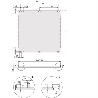 Schroff U-FRONT PANEL 2U 28HP EMC W.PIN