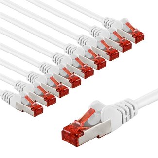Goobay Goobay CAT 6 Patch Cable S/FTP (PiMF), 5 m, white, Set of 10