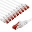Goobay CAT 6 Patch Cable S/FTP (PiMF), 5 m, white, Set of 10