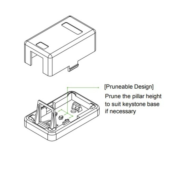 Uitvoerdoos | voor 1 Keystone module | wit