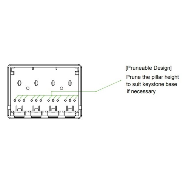 Uitvoerdoos | voor 4 Keystone modules | wit