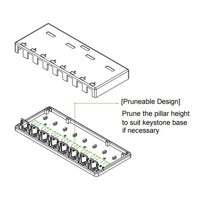 Uitvoerdoos | voor 8 Keystone modules | wit
