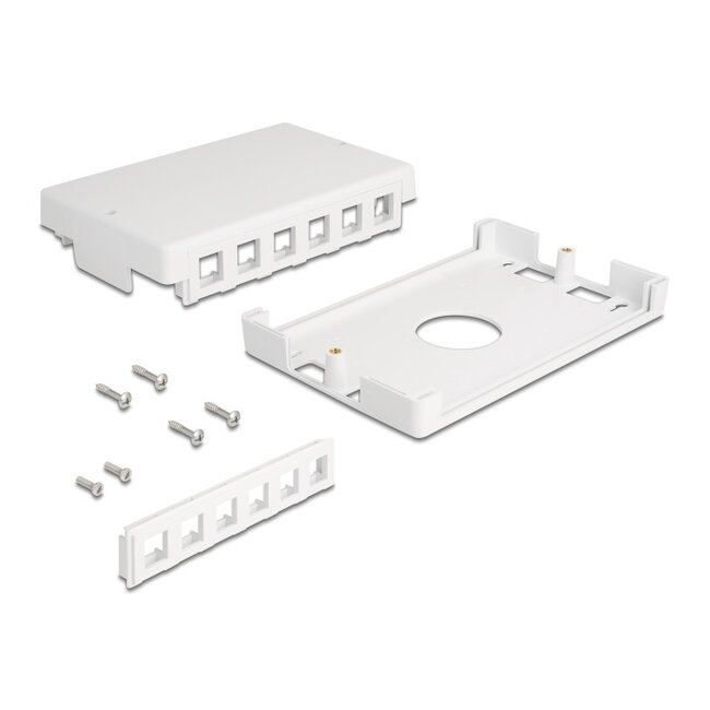 Uitvoerdoos | voor 6 of 12 Keystone modules | wit