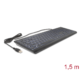 DeLOCK Delock USB Keyboard wired 1.5 m black with XXL letters and Illumination