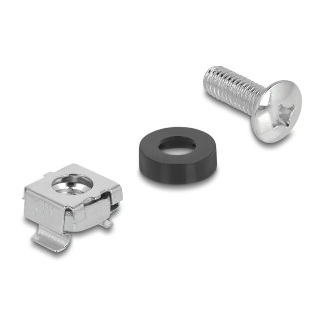 M6 schroevenset voor 10 inch / 19 inch componenten | zilver | 20 stuks