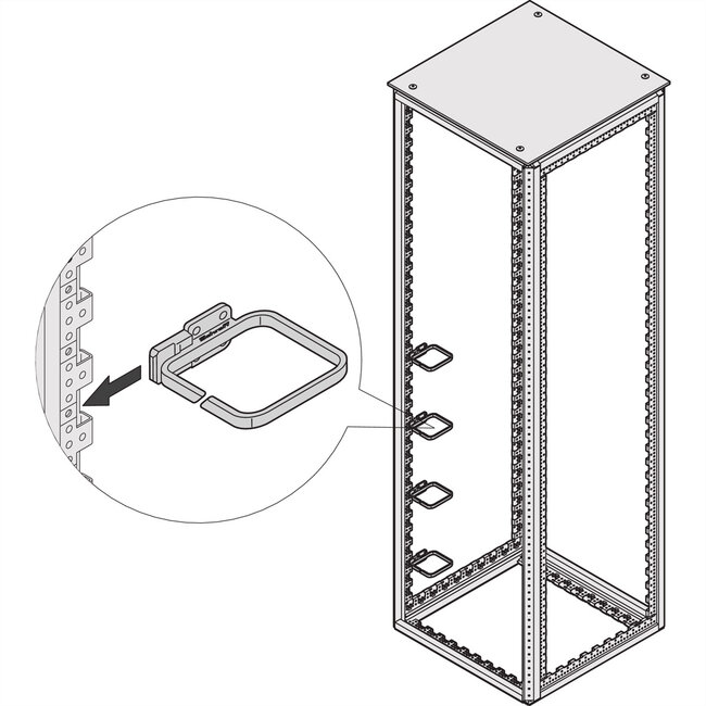 SCHROFF VARISTAR kabelgeleider Plastic, 100x100, voor aan de profielen (tbv rack van 800 mm breed)