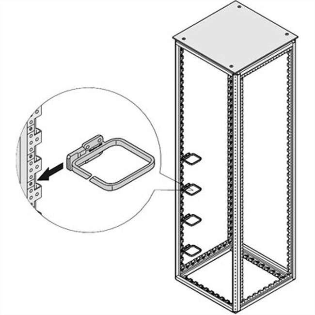 SCHROFF VARISTAR kabelgeleider Plastic, 100x100, voor aan de profielen (tbv rack van 800 mm breed)