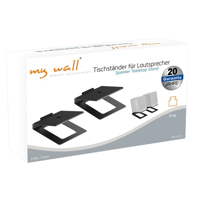 My Wall luidspreker bureaustandaard set | 12,2 x 18 cm | tot 10 kg | zwart