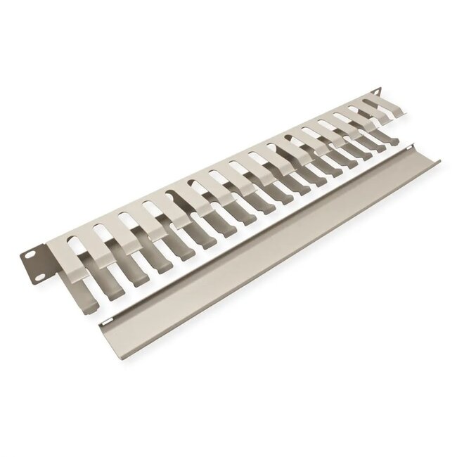 19 inch kabelrangeerkanaal | 60 mm diep | 1U | grijs