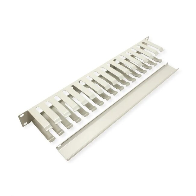 19 inch kabelrangeerkanaal | 80 mm diep | 1U | grijs