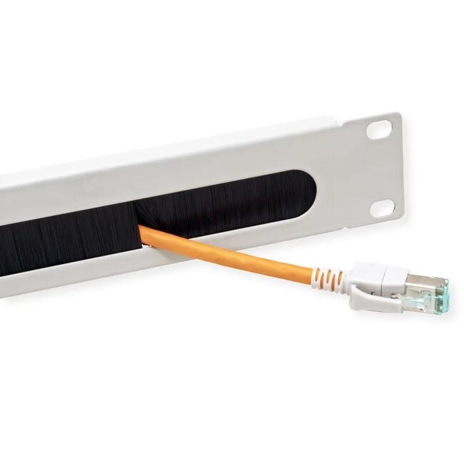 19 inch doorvoerpaneel met borstel | 1U | grijs