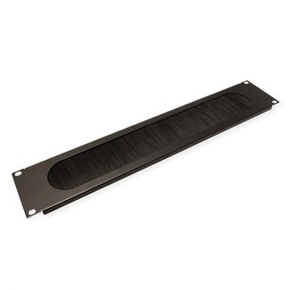Value 19 inch doorvoerpaneel met borstel | 2U | zwart