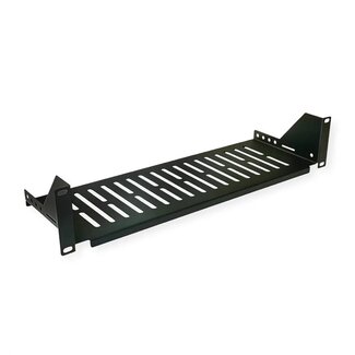 Value 19 inch legplank | 15 cm diep | max. 15 kg | 2U | zwart