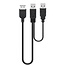USB-A naar 2x USB-A Y-adapter kabel | USB2.0 | tot 1A | zwart | 0,30 meter