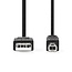 Nedis USB-A - USB-B kabel | USB2.0 | tot 2A | 2 meter
