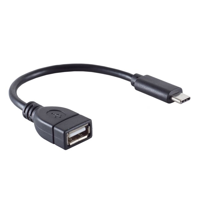 USB-C (m) - USB-A (v) adapter | USB2.0 | OTG | zwart | 0,15 meter
