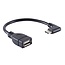 USB-C (m) - USB-A (v) haaks (links/rechts) adapter | USB2.0 | OTG | zwart | 0,15 meter