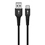 Goobay USB-C - USB-A Supersoft Textile kabel | USB2.0 | PD 60W | zwart | 1 meter