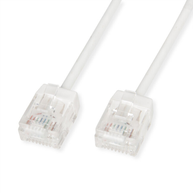 ROLINE UTP DataCenter Patchkabel Cat.6A (Class EA), LSOH, dun, extra korte stekker, wit, 0,5 m