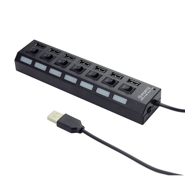 7 poorts USB 2.0 hub met voeding