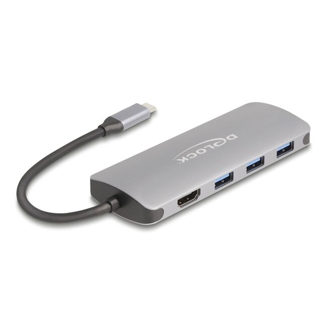 Delock 7 Port USB 10 Gbps Hub and 4K HDMI output with USB Type-C™ connection and PD 3.0 90 Watt