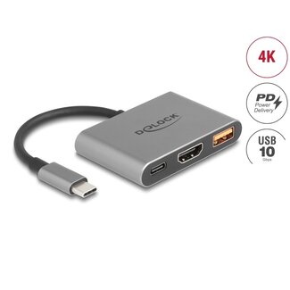 DeLOCK Delock USB Type-C™ Adapter to HDMI 4K 30 Hz with USB Type-A and USB Type-C™ PD 2.0 90 W