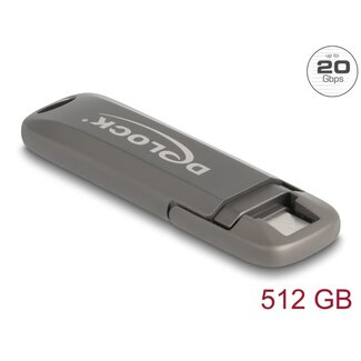 DeLOCK Delock USB 20 Gbps USB-C™ Memory Stick 512 GB, Read Speed: 1980 MB/s - Metal Housing