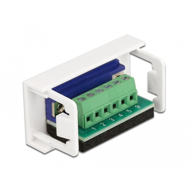 Delock Easy 45 Module D-Sub 9 pin female to 6 pin Terminal Block 22.5 x 45 mm