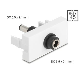 DeLOCK Delock Easy 45 Module DC 5.5 x 2.1 mm female to DC 5.5 x 2.1 mm male white