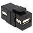 USB-A Keystone module | USB2.0 | zwart