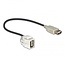 USB-A haaks (110° boven) Keystone module - USB-A (v) | USB2.0 | wit | 0,30 meter