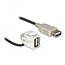 USB-A haaks (110° beneden) Keystone module - USB-A (v) | USB2.0 | wit | 0,30 meter