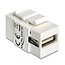 USB-A - USB-B Keystone module | dubbelzijdig | USB2.0 | wit