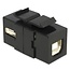 USB-A - USB-B Keystone module | dubbelzijdig | USB2.0 | zwart