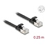 Delock RJ45 Flat Patch Cable plug to plug Cat.6A 0.25 m black