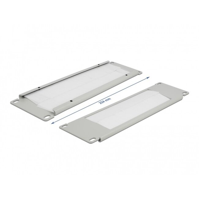 10 inch doorvoerpaneel met borstel | 2U | grijs