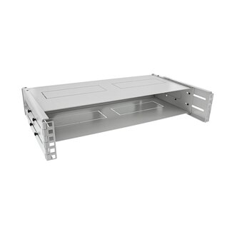 InLine Muurbeugel voor 19 inch componenten | bodem en deksel | 24-40 cm diep | max. 10 kg | 2U | grijs