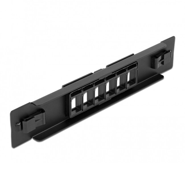 Delock 10 inch patch panel | voor 6 Keystone modules | toolfree | 1U | zwart