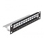 Delock 10 inch patch panel met kabelgeleiding | voor 12 Keystone modules | 1U | zwart