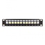 Delock 10 inch patch panel met kabelgeleiding | voor 12 Keystone modules | 1U | zwart