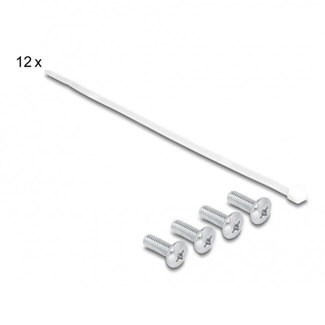 Delock 10 inch patch panel met kabelgeleiding | voor 12 Keystone modules | 1U | zwart