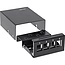InLine uitvoerdoos | voor 4 Keystone modules | bureau-/DIN-rail-montage | zwart