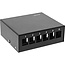 InLine uitvoerdoos | voor 6 Keystone modules | bureau-/DIN-rail-montage | zwart