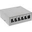 InLine uitvoerdoos | voor 6 Keystone modules | bureau-/DIN-rail-montage | grijs